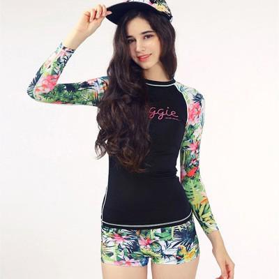 Swimsuit Women Two Pieces Long Sleeve Sports Bathing Suit