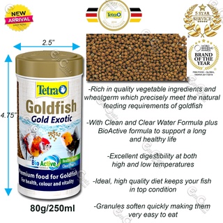 Tetra Premium Goldfish Gold EXOTIC 80g/250ml (ff) Goldfish Food Fish Foodpet food Cat food pet powde