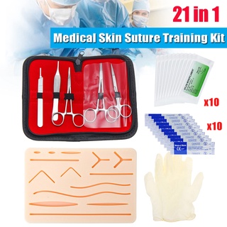 25pcs Surgical Suture Training Kit Skin Operate Suture Practice Model Training Pad Needle Scissors T