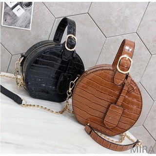 SALE!women leather korean satchel handbag sling round bag