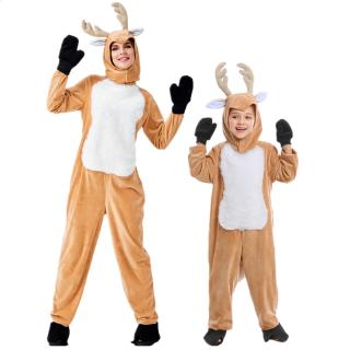 New Hot Fashion Adult Kids Halloween Animal Cosplay Elk Christmas Reindeer Parent-Child Performance Costume