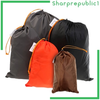 [shpre1] 5 Pieces XS S M L & XL Drawstring Stuff Sack Set Outdoor Camping Travel Luggage Clothes Sho