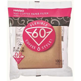 Hario V60 01/02 Coffee Paper Filter (100 pcs - brown / unbleached) VCF-01 VCF-02