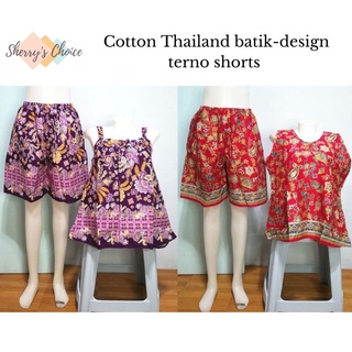 Tirante Terno shorts Cotton Thailand Batik design Large size terno pambahay adult terno