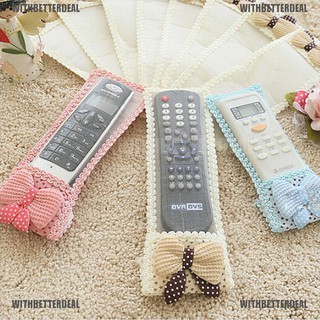 BETTER 1X Bowknot Lace Remote Control Dustproof Case Cover Bags TV Control Protector [HG18]