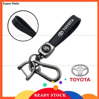 【Ready stock】Leather Metal Motorcycle Car Keychain Logo for Toyota