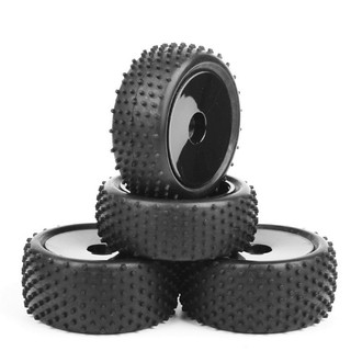 4Pcs Rubber Front Rear Tires Wheel Rim For HSP HPI RC 1:10 Buggy Tires