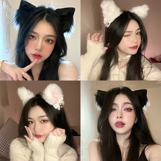 Cartoon Cat Fox Ears Headband with Bell Bow for Anime Cosplay Party Costume/Cute Japanese Cat Ears Fox Ears Headband Accessories Gift/COS/ACGN/JK