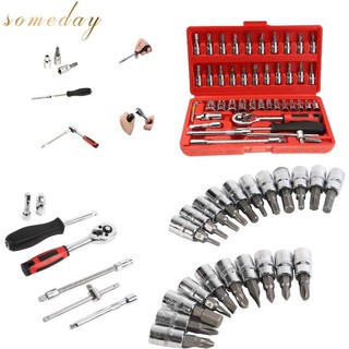 Someday 46pcs Tool Box Car Motorcycle Repair Set Hand Tools Home Service motor DIY Kit