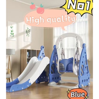 5 In 1 Kids Slide and Swing Set For Sale With Basketball Hoop & Music Player Toddler Indoor
