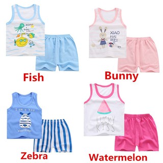 Baby Clothes Set Cotton Cute Sleeveless Vest + Shorts Suit (4)