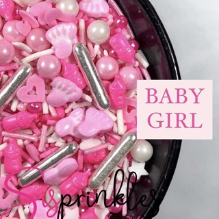 Baby Girl Themed Edible Dragees Sprinkles