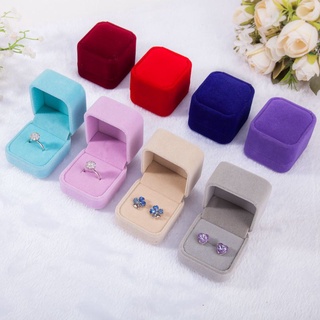 gift box▥☄☏Velvet Jewerly box for ring earrings