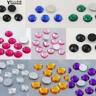 Zhao 100Pcs Sparkling Loose Flatback Acrylic Rhinestones 12mm DIY Craft Beads