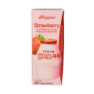 Binggrae Korea Banana/Strawberry/Melon/Lychee & Peach Flavored Milk 200ml