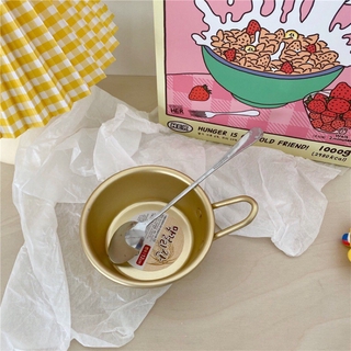 【Messiya】Japanese Style Ins Girlish Style Simple Metal Instant Noodle Bowl With Handle Rice Bowl Small Bowl Household