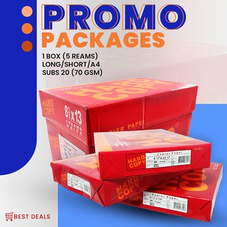 [Promo Package] 5Reams Bond Paper 70GSM Subs 20 HARD COPY // COPY ONE (A4 // Short // Long)