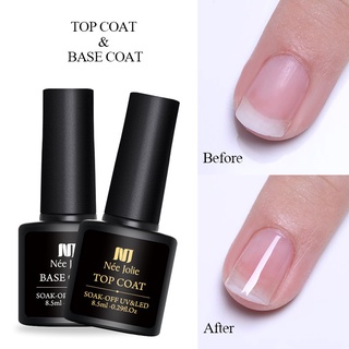 ✟▩ஐNee Jolie 8.5ml Base Coat Top Coat UV Nail Gel Polish Nail Art Varnish Soak Off Gel Nail Polish