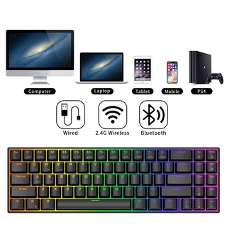 ✘[New update] ROYAL KLUDGE RK71 Hot-swappable 70% RGB Dual-mode Bluetooth Wireless Mechanical Gaming