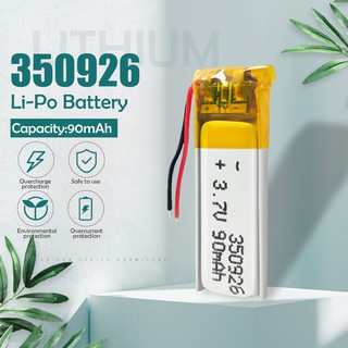 3.7v 90mah 350926 Lithium li ion Polymer rechargeable battery for player MP3 MP4 MP5 GPS DVD tablet