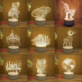Gift Creative Table Lamp 3 Color 3D LED Night Light Illusion Touch Night Light Novelty LED