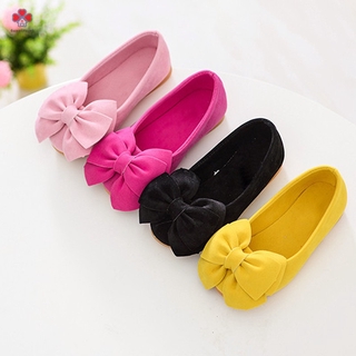 ❀❃❀ 1 Pair Princess Girls Shoes Bow Flat Shoes Casual Party Children Toddler Kids Flower Shoes