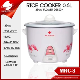 Micromatic MRC-3 Rice Cooker 0.6L Flower Design White