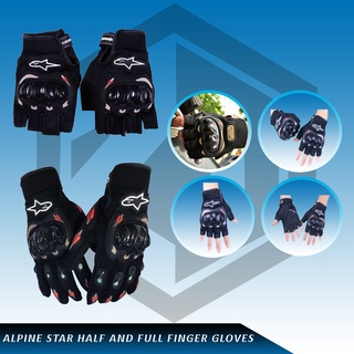 Knight Motorcycle Body Parts Accessories Riding Mtb Alpinestars Half full Finger Gloves Color Black