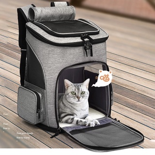 Pet bag foldable dog backpack breathable mesh pet backpack cat dog puppy durable Oxford cloth outdoor travel backpack