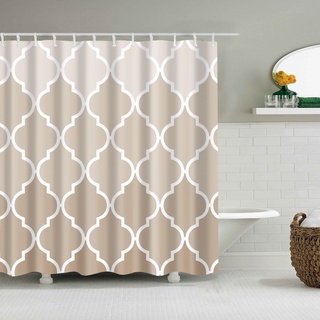 Good Nordic Style Geometric Stripe Wave Bohemian Shower Curtains Frabic Waterproof Polyester Bathroom