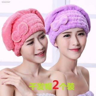 Double layer dry hair cap women super washable headscarf absorbent quick-drying thickened shower cap