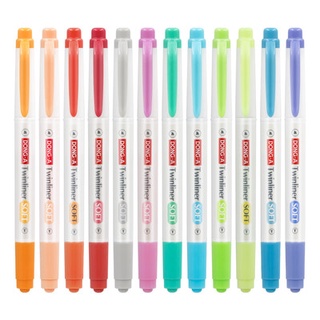 Korea DONG-A East Asia light color soft color highlighter Twinliner soft double head color Mark stud