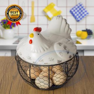 【Ekea】Ceramic egg basket fruit basket garlic potato sundries blue ceramic kitchen (1)