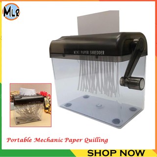 ♦◎MLR Mini Hand Shredder Portable Mechanic Paper Quilling Fringer Tools Straight (Black)
