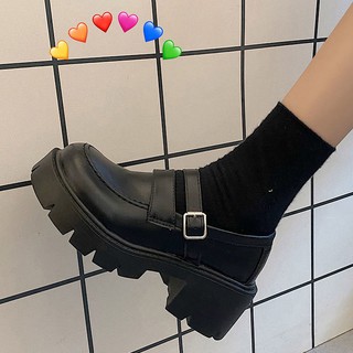 Thick-soled Mary Jane small leather shoes female 2021 spring and autumn new college style wild round toe retro Japanese uniform jk shoes