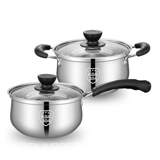 304Thick Stainless Steel Pot/Household Porridge Pot/Soup Pot/Hot Pot/Milk Pot/Steamer/Gas Pot for Induction Cooker