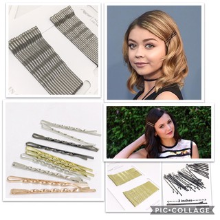 10pcs Metallic Bobby pins in assorted colors - Gold, Silver, Gunmetal, Rosegold, Black