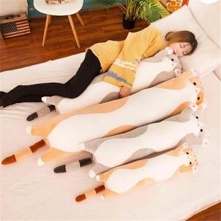 【In Stock】 Long Cat Plush Toy Soft Stuffed Kitten Pillow Kids Sleeping Pillow Home Decor