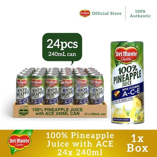 ﹍Del Monte 100% Pineapple Juice with Vitamin ACE 240mL (Box of 24 cans)