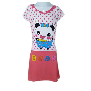 [J.J.SHI]Alangan Dress for kids girl's sleepwear and comfortable to wear bear design (4)