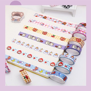 Washi Paper Tape Cute Girl Heart DIY Hand Account Material Decoration Colorful Stickers 5 Meters