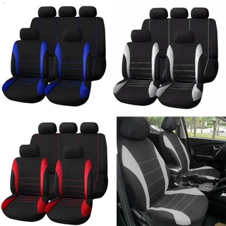 car accessoriesUniversal Car Seat Covers 9 Set Full Styling Seat Cover Gray + Black For 5-Seats