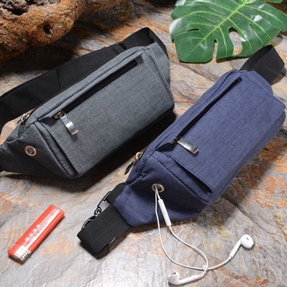 Multi functional waist bag men's canvas sports running mobile phone belt bag chest women's fashion small lightweight waterproof and wear-resistant