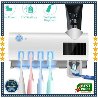 Toothbrush Holder Sterilizer Toothpaste Dispenser Multi functional Ultraviolet Antibacterial Holders
