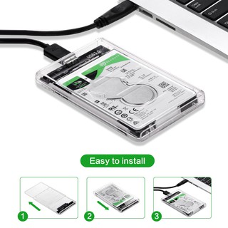 USB 3.0 to SATA 2.5-inch Hard Drive Enclosure-TRANSPARENT