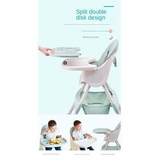 Baby High Feeding Chair Portable Kids Table Foldable Dining Chair Adjustable Height Multifunctional (7)