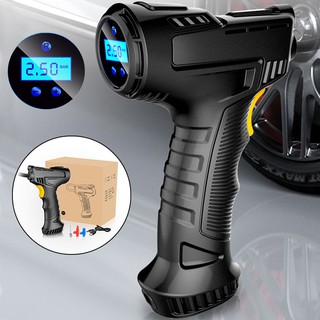 ♘₪Car Wireless Pump Digital Display Set Tire Pressure 120W Portable Inflator Chargeable