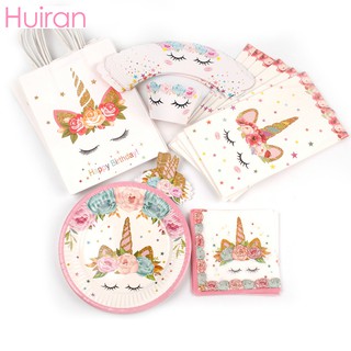 Huiran Unicorn Paper Gift Bags Pink Candy Bag for Unicorn Party Baby Shower Birthday Candy Box Happy Birthday Party Supplies