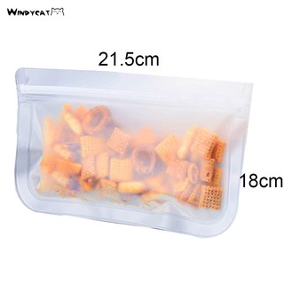 W.C (In stock) 5Pcs Reusable Frosted Self Sealed Sandwiches Food Freezer Storage Bag Organizer (9)