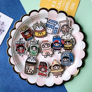 Girl brooch cute Japanese and Korean ins tide acrylic brooch cartoon milk bottle pin bag pendant little girl jewelry badge